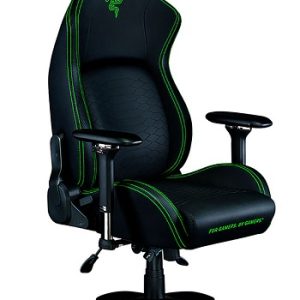 Razer - Iskur Gaming Chair with Built-in Lumbar Support - Black/Green